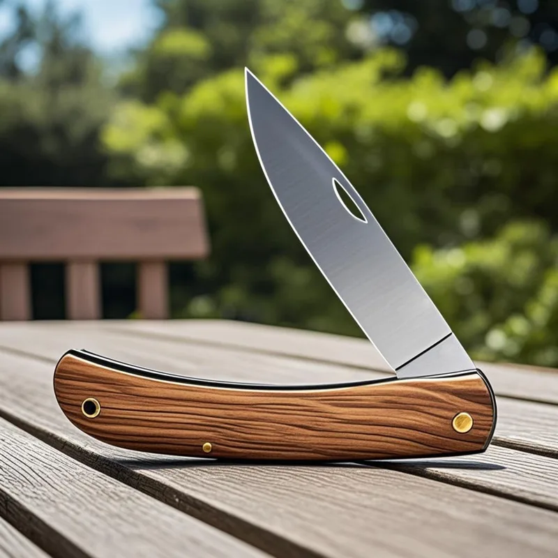 Edc Concealed Carry Knife - Rosewood Handle Pocket Knife Stainless Steel
