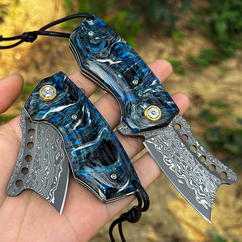 Edc Concealed Carry Knife - Handmade Damascus Steel Pocket Knife, Men's