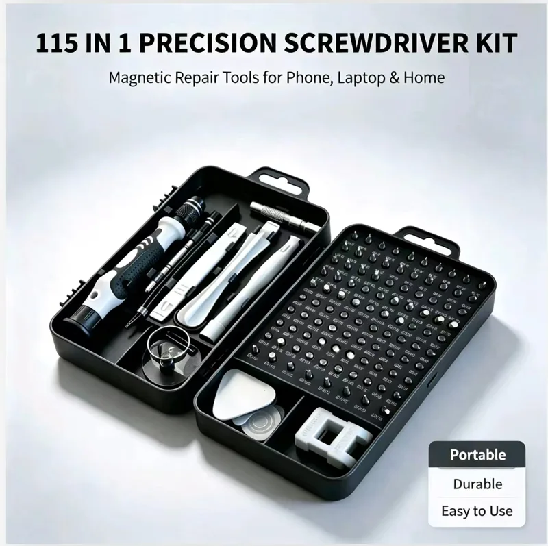 Micro Screwdriver Kit - Portable 115in1 Magnetic Screwdriver Set Mini