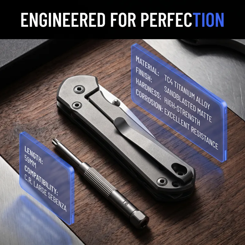 Edc Carry Pocket Knife - TC4 Titanium Pocket Clip For Chris