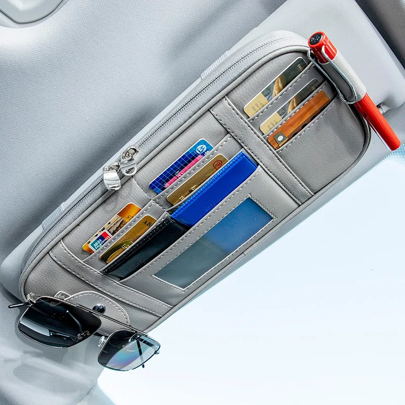 Edc Carry Pen - Car Sun Visor Storage Organizer PU