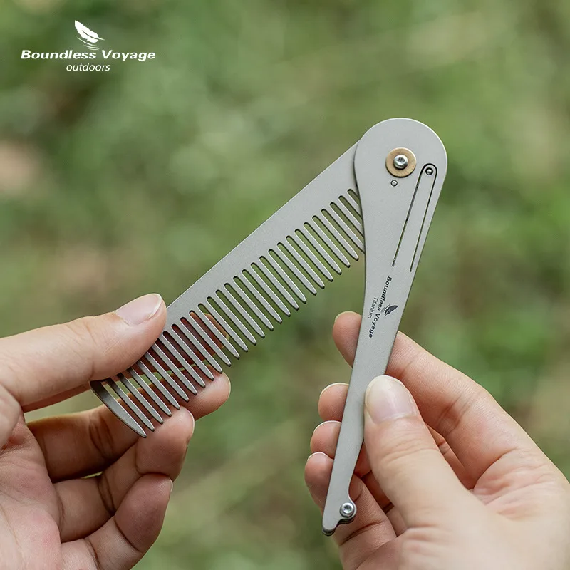Comb Pocket Titanium - Pure Titanium Foldable Hair Comb Ultra-light