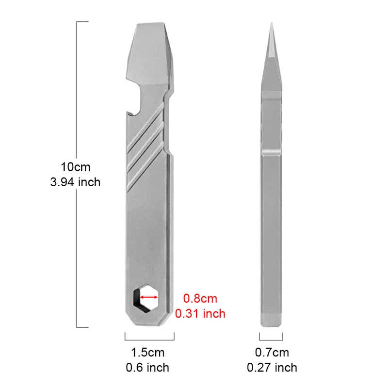 Titanium EDC Pry Bar Tool – 4” - Micro Screwdriver Kit review and price