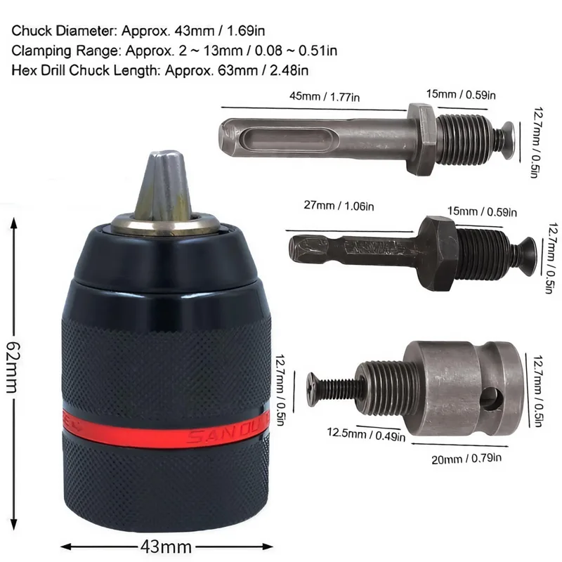 4Pcs 2-13mm Keyless Metal Dril - Micro Screwdriver Kit review and price