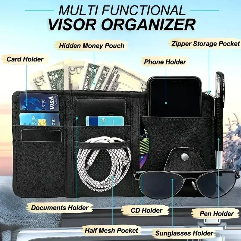 Car Sun Visor Organizer Multi- - Edc Carry Pen review and price