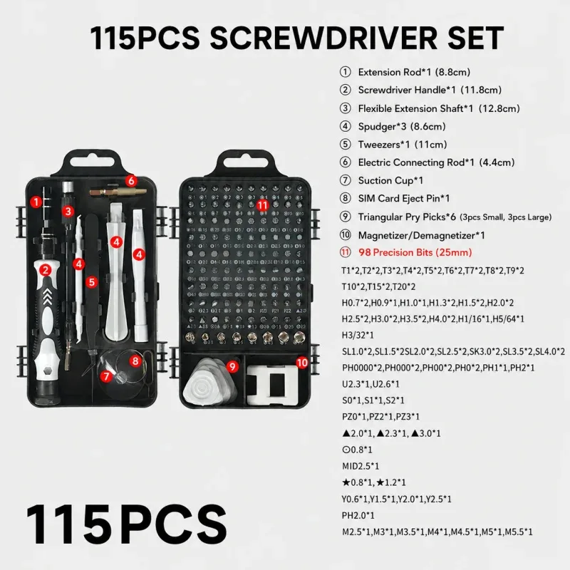 Portable 115in1 Magnetic Screw - Micro Screwdriver Kit review and price